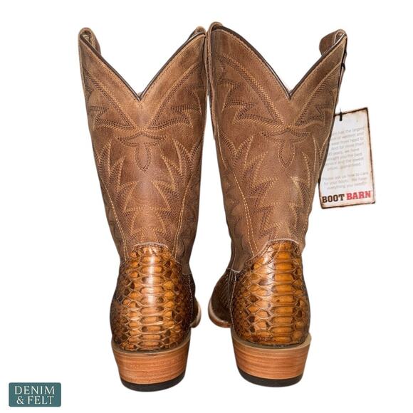 NEW Cody James Mens Exotic Python Western Boots Brown Round Toe Leather 8D‎ main image 10